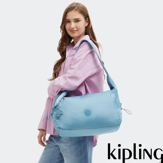 【KIPLING】『拉拉包』湖水藍手提肩背兩用包-GWYN