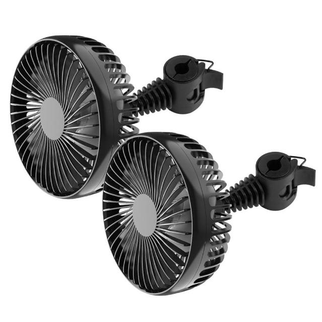 【YORI優里】超值2入組-車用後座專用風扇(低噪音 椅背風扇 汽車電風扇 USB供電)