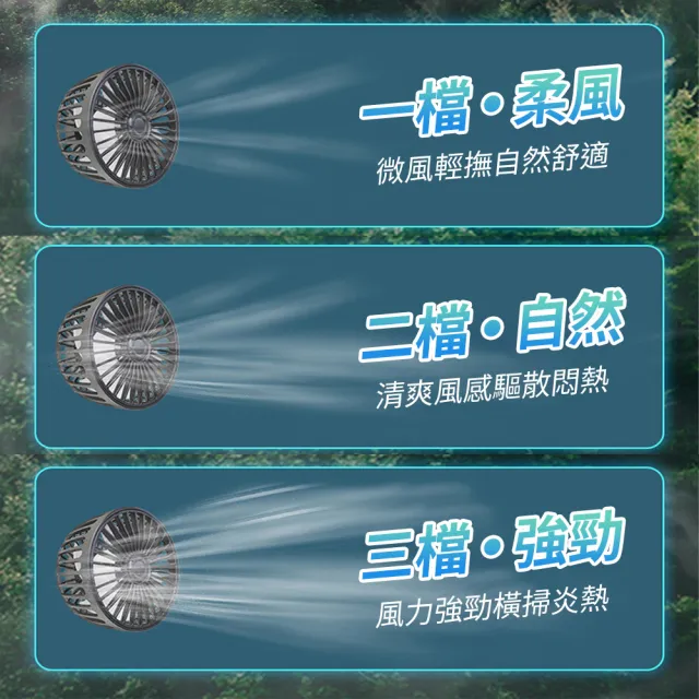 【YORI優里】汽車後座雙頭風扇(車用後排風扇 後座風扇 USB電風扇 360度旋轉 雙電扇)