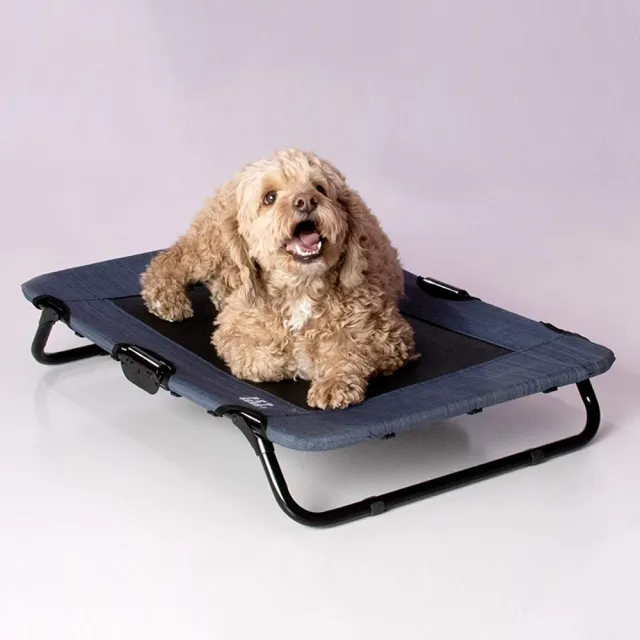 【PET GEAR】寵物防汙通風架高床涼床-藍湖（M）(PG-6240LBA)