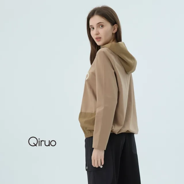 【Qiruo 奇若名品】中厚棉質 連帽大學T卡色長袖上衣7215A 