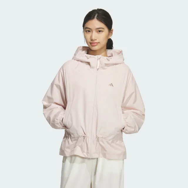 【adidas 愛迪達】外套 女 運動連帽外套 亞規 FAV WV JKT 粉 KS2808