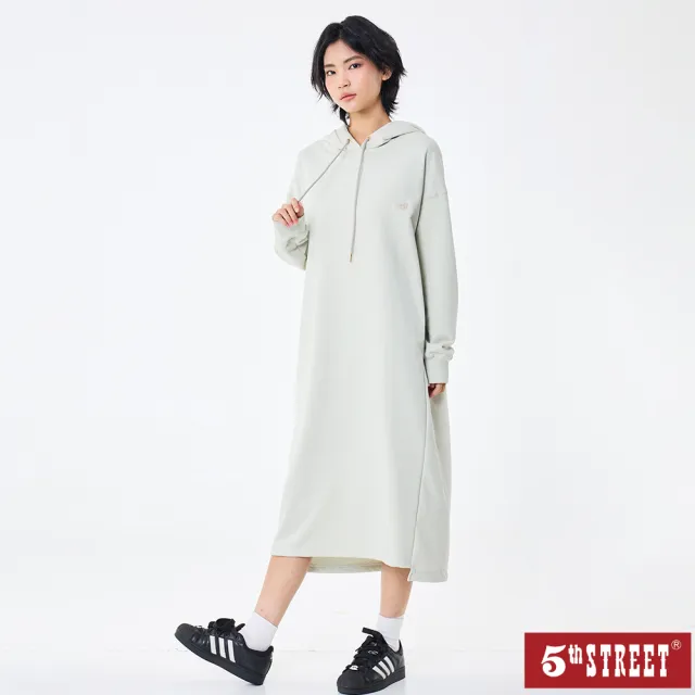【5th STREET】雙11 女裝 洋裝 長版洋裝 帽T 灰色(560974)