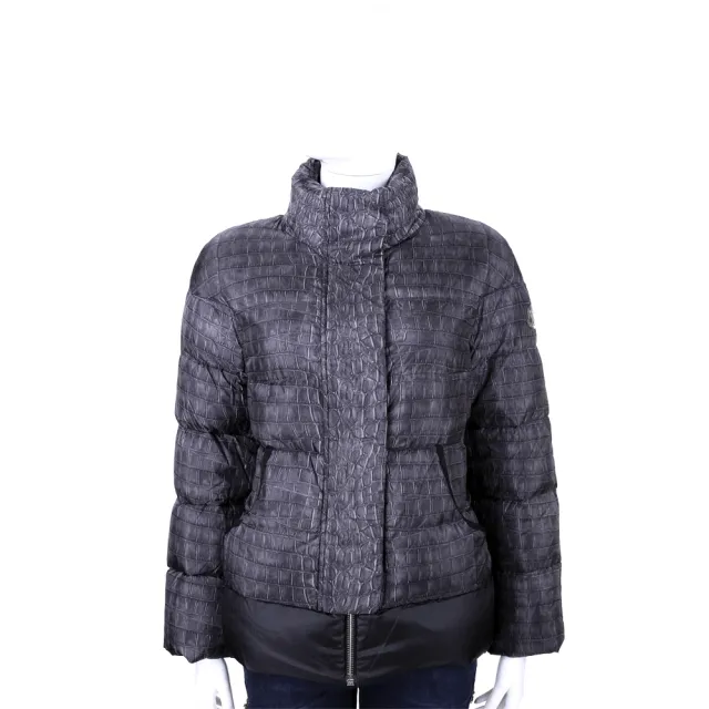 【MONCLER】深灰色 鱷紋圖印羽絨外套(法國頂級羽絨)