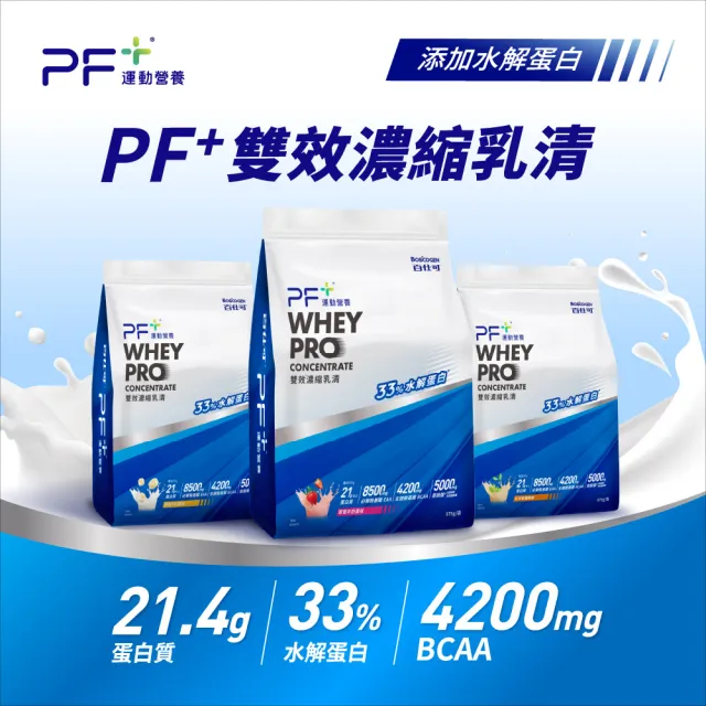 【PF+ 運動營養】雙效濃縮乳清蛋白粉875g(多種口味任選 / 雙重優蛋白)