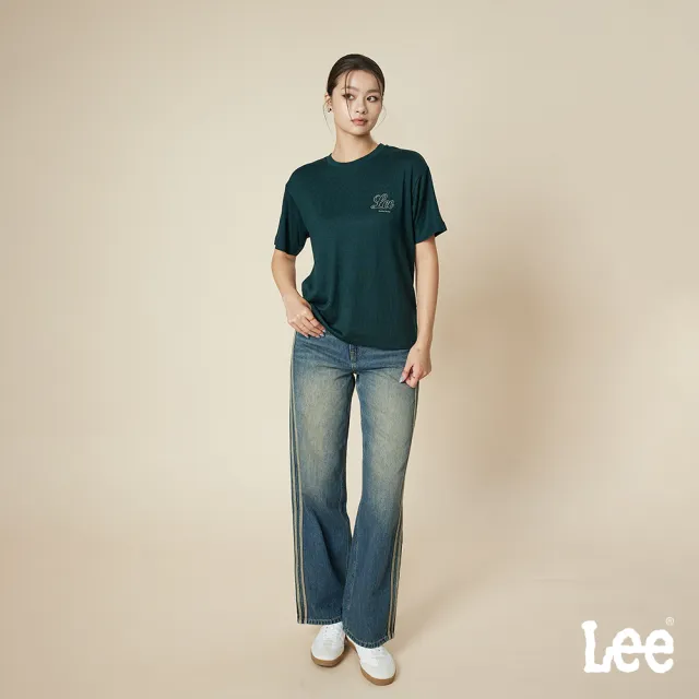 【Lee】女裝 牛仔褲 / 428 高腰舒適直筒 深藍洗水 做舊刷色 IndiGO系列 LB517105059