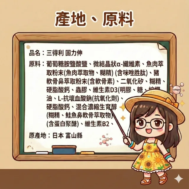 【Suntory 三得利】固力伸 葡萄糖胺 1罐+60包(共540錠_原廠購入有防偽標籤)