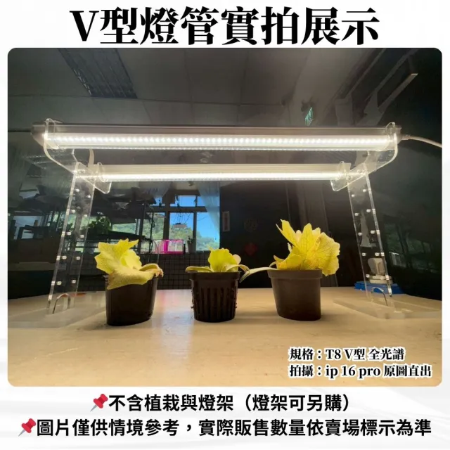 【JIUNPEY 君沛】2入組 T8一體式V型植物燈管 3呎40W 全光譜(植物生長燈)