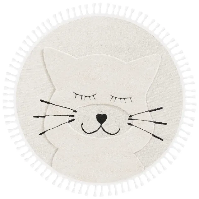 【Libby Home Decor】土耳其地毯－Libby Home Decor｜Bilbao Kids系列－夢裡的喵星人(圓形)