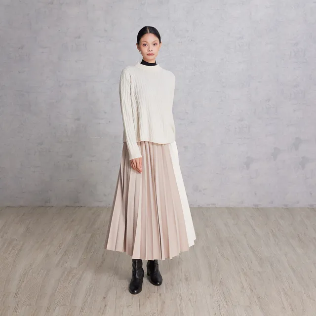 【giordano ladies】25FW 撞色百褶裙(02465526)