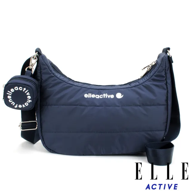 【ELLE ACTIVE】蓬蓬雲朵系列-彎月側背包/斜背包-星夜藍