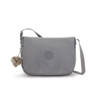 【KIPLING官方旗艦館】太空灰輕盈側背包-EARTHBEAT M