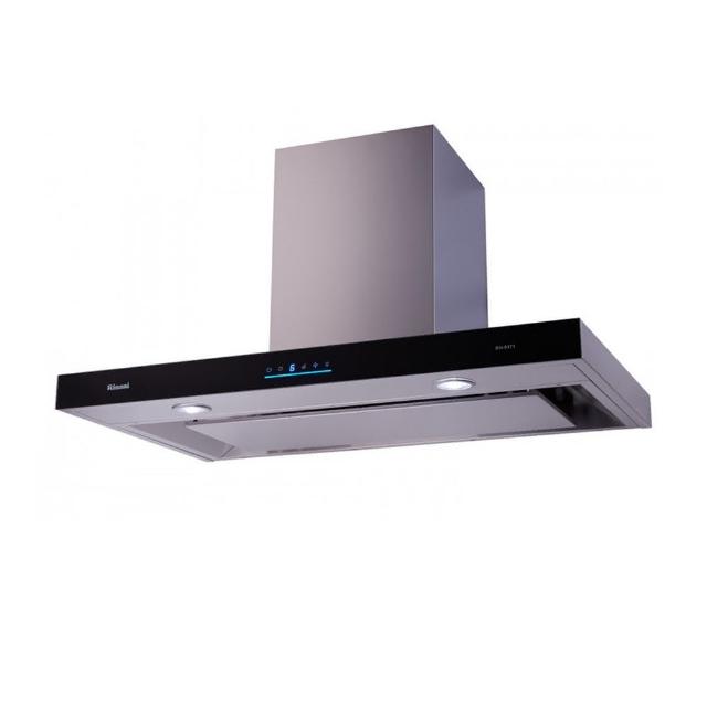 Rinnai 林內 RH-8171 倒T式抽油煙機，採用高階陶瓷玻璃材質，電子式按鍵操作簡易，提供5段以上風量調整，尺寸790×503-933×520mm，適合110V/60Hz家庭使用。標準安裝設計，具1年保固及BSMI許可字號R51206，高效排煙守護廚房清潔。