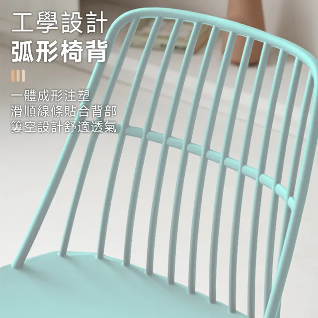 【C-FLY】北歐餐椅/餐桌椅/休閒椅-四入組｜鐵製椅腳 碳鋼框架｜弧形工學椅背 加寬座面｜咖啡廳椅