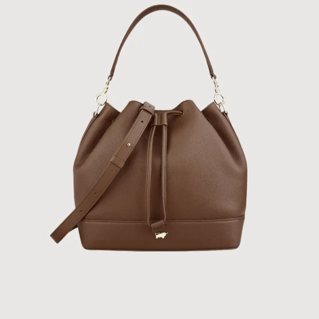 【BRAUN BUFFEL 德國小金牛】蓋蓓 大水桶包-黑色/麥色/杏色(BF874-32-BK/BRA/HM) 女包送禮推薦