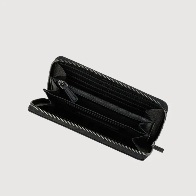 【BRAUN BUFFEL 德國小金牛】蓋蓓 13卡拉鍊長夾-黑色/麥色/杏色(BF874-602-BK/BRA/HM) 錢包送禮推薦