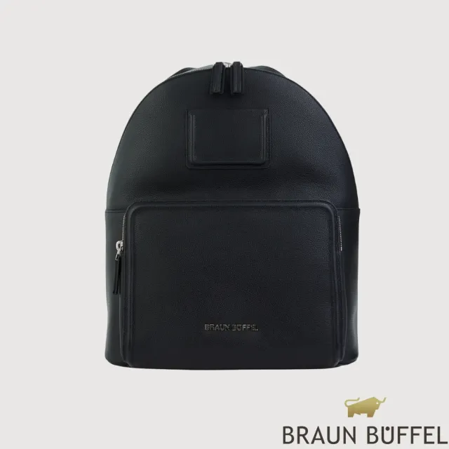 【BRAUN BUFFEL 德國小金牛】布洛 後背包-黑色(BF572-73-BK) 男包送禮推薦