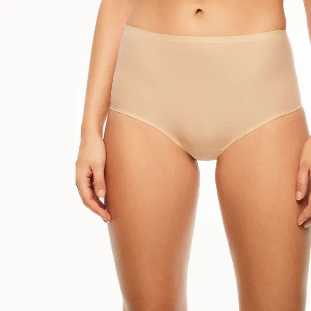 【Chantelle 仙黛爾】Soft Stretch.涼感透氣高腰無痕女內褲 黑膚粉色任選.26470_0WU(超強彈力包覆)