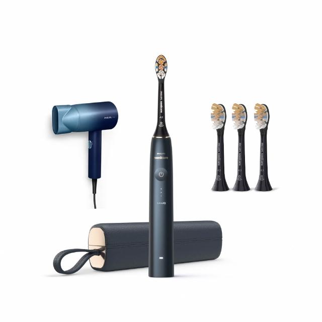 【Philips 飛利浦】Sonicare頂級尊榮AI智能音波電動牙刷-HX9996/12 靜夜藍