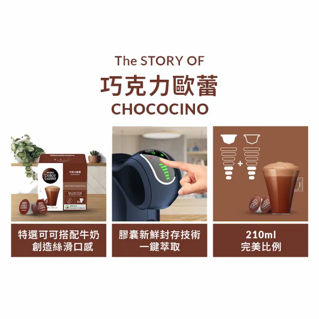 【NESCAFE Dolce Gusto】巧克力歐蕾膠囊16顆X3盒(適用雀巢多趣酷思咖啡機)