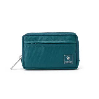 【PORTER INTERNATIONAL】復古品味MORI實用拉鍊零錢包(湖水綠)