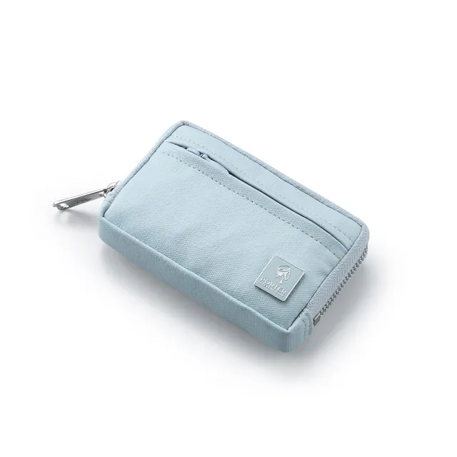 【PORTER INTERNATIONAL】復古品味MORI實用拉鍊零錢包(輕霧藍)