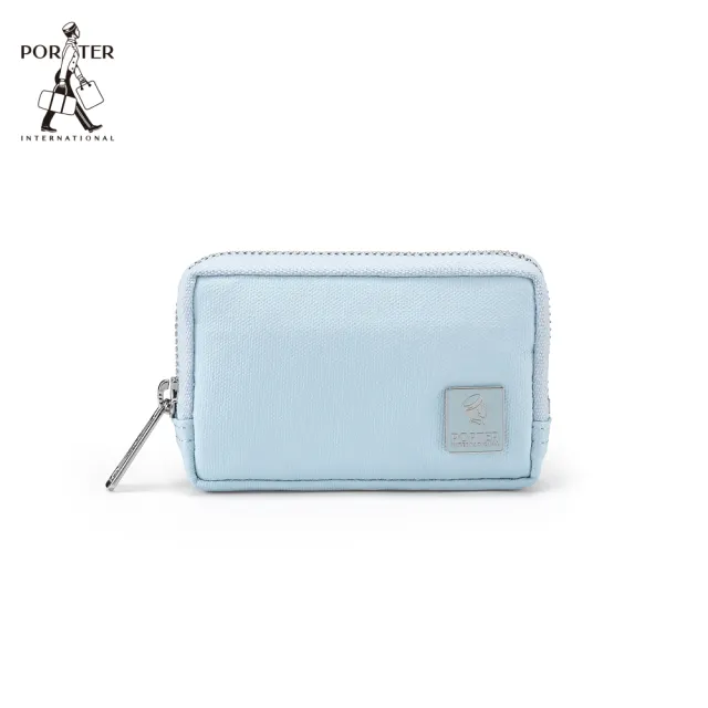 【PORTER INTERNATIONAL】復古品味MORI零錢包(輕霧藍)