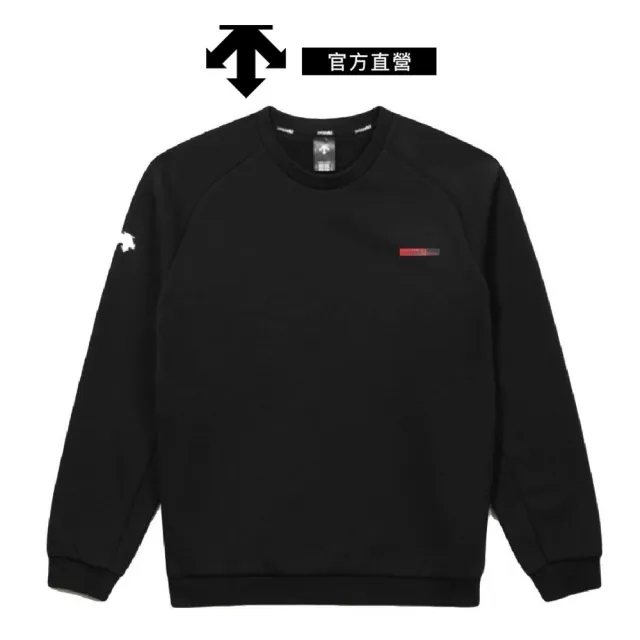 【DESCENTE】迪桑特 女士 內刷毛彈性長袖大學T(黑色)