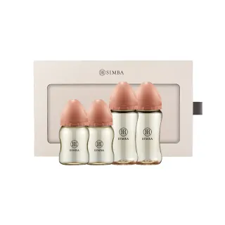 【Simba 小獅王辛巴】限定晨諾新生奶瓶禮盒(蘊蜜鉑金PPSU彌月禮盒 2中2小 贈心意提袋)