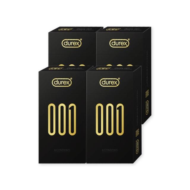 【Durex 杜蕾斯】001水性PU衛生套標準裝4盒(共24入 保險套/衛生套/避孕套/安全套/避孕/保險套推薦)