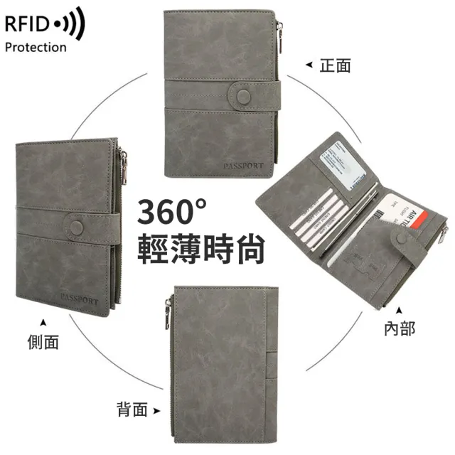 【SUNORO】雙11 RFID防盜刷護照包 PU皮革多夾層證件錢包 旅行證件收納神器 商務出國必備