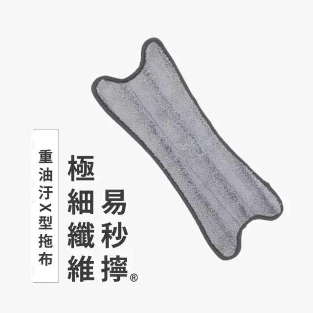 【百鈴】易秒擰免沾手X型豪華平板拖把-重油汙X型拖布-6片(需搭配易秒擰免沾手X型豪華平板拖把)