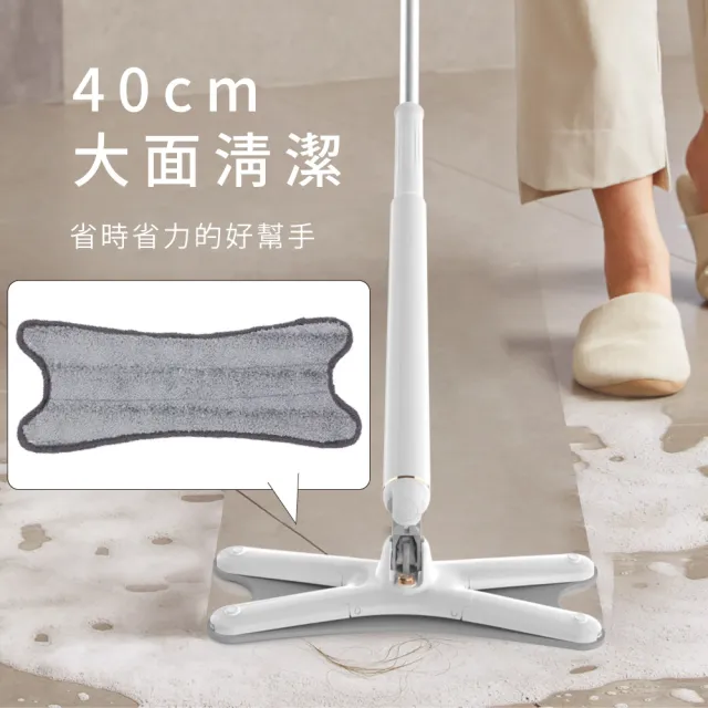 【德昌】馬上淨一秒瞬擰免碰水X型豪華平板拖把-重油汙X型拖布-6片(需馬上淨一秒瞬擰免碰水X型豪華平拖)