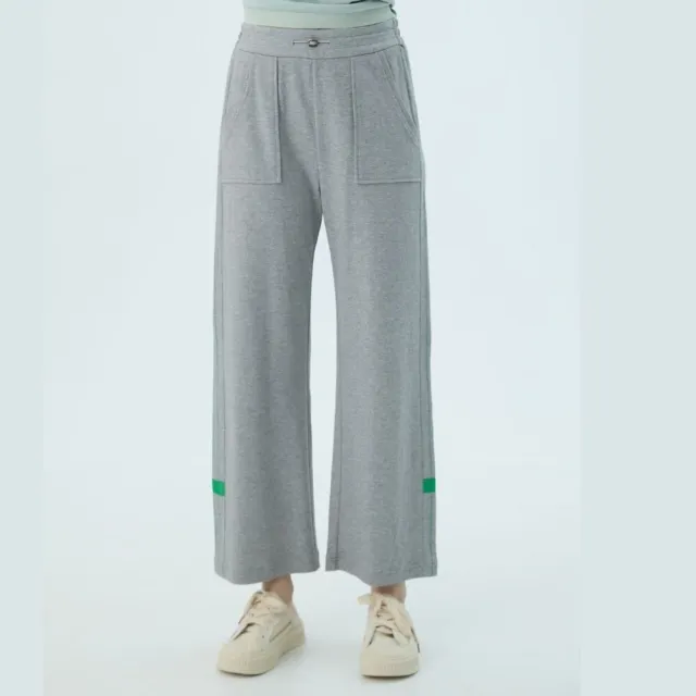 【Qiruo 奇若名品】棉質 寬鬆緊 灰色休閒褲2523C