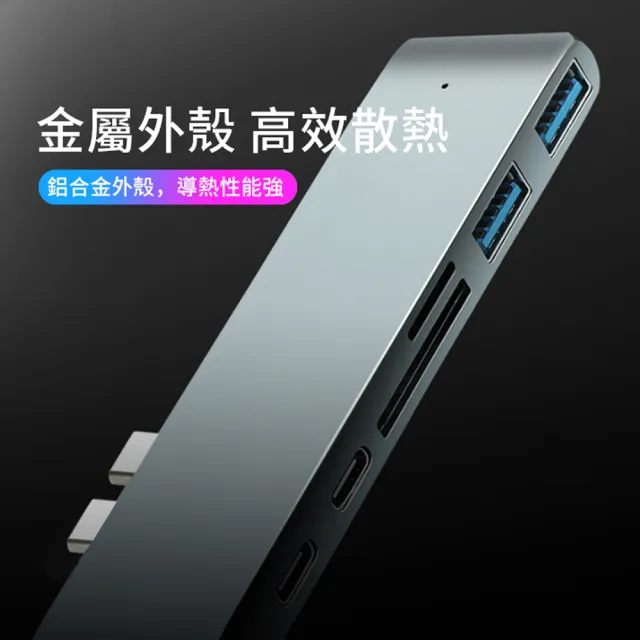 【ANTIAN】Type-C 七合一多功能HDMI轉接器 USB3.0擴展塢 傳輸擴充擴展塢 筆電轉接頭(Macbook Air M3轉換器)