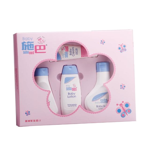【SEBAMED 施巴】嬰兒粉紅花語經典四件禮盒(總代理)