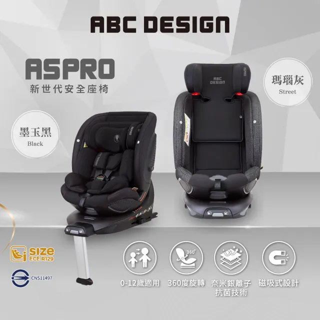 【ABC Design】ASPRO 安全汽座(0-12歲 360度旋轉)