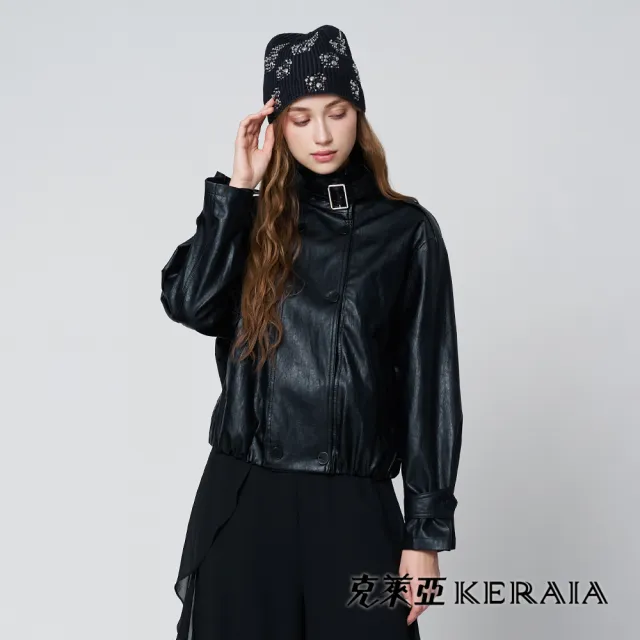 【KERAIA 克萊亞】魅力價-極簡風暴個性仿皮機車外套