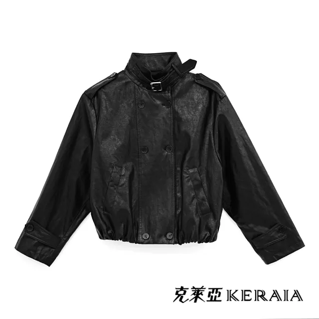 【KERAIA 克萊亞】魅力價-極簡風暴個性仿皮機車外套