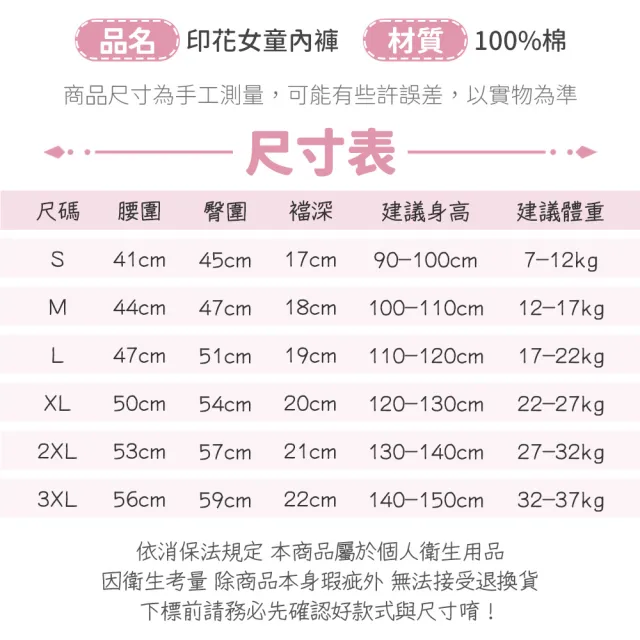 【寶貝家】12件超值組★ 純棉女童內褲(女孩內褲 中腰三角褲 不勒肚 可愛圖案 兒童內著)
