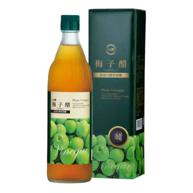【台糖】梅子醋 600ml/瓶 x3入(天然釀造醋+鮮榨青梅汁 添加台糖果寡醣 蜂蜜)