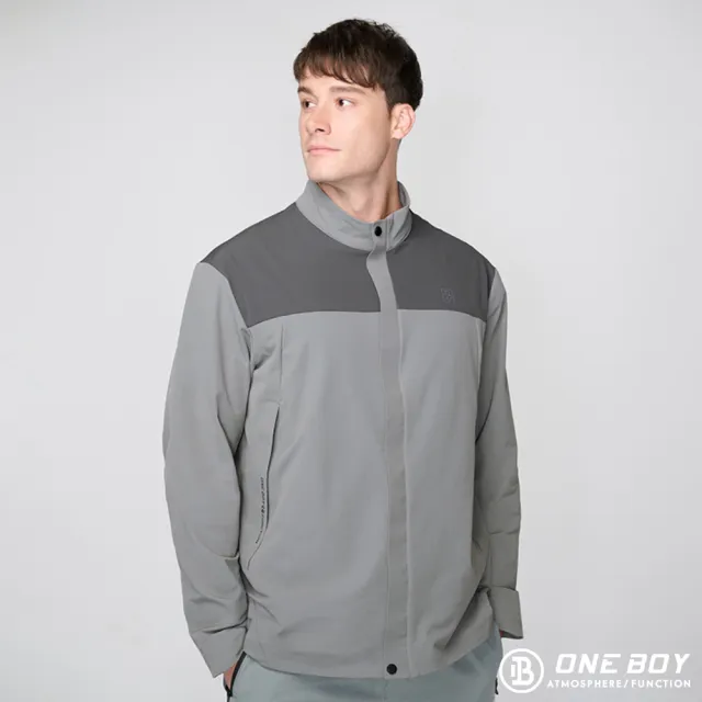 【ONE BOY】機能防潑水透氣登山尼拼接立領外套(N240065)