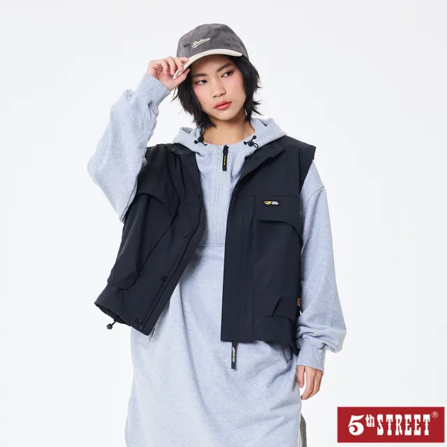 【5th STREET】雙11 女裝 背心 背心外套 黑色(550036)