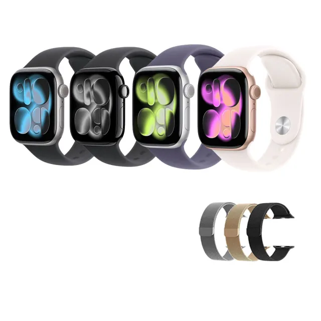 米蘭錶帶組【Apple】Apple Watch Series 11 GPS 42mm(鋁金屬錶殼搭配運動型錶帶)