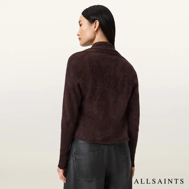【ALLSAINTS】REBEL 喀什米爾羊毛罩衫外套-酒紅 W091KD(舒適版型)