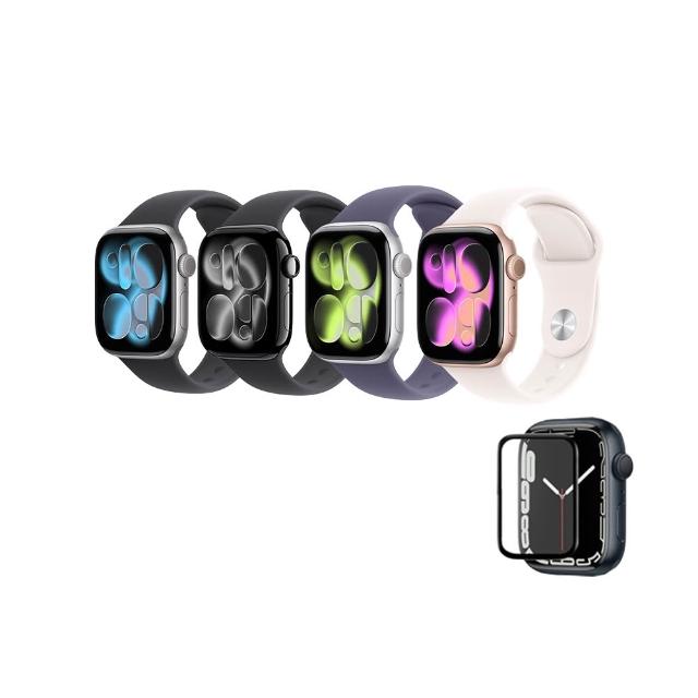 鋼化保貼組【Apple】Apple Watch S11 GPS + 行動網路 42mm(鋁金屬錶殼搭配運動型錶帶)