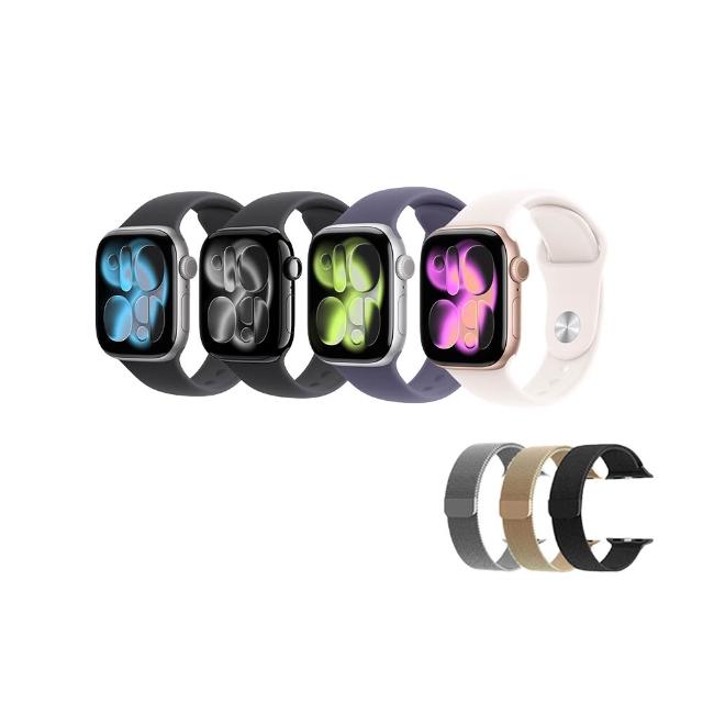 米蘭錶帶組【Apple】Apple Watch S11 GPS + 行動網路 42mm(鋁金屬錶殼搭配運動型錶帶)
