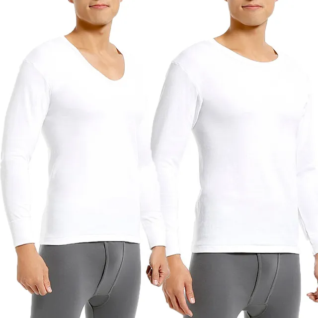 【宜而爽】6件組-男厚棉 長袖圓領/長袖U領(M/L/XL)