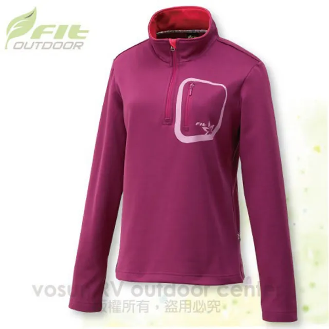 【FIT】女 內刷保暖上衣/內刷保暖系列.保暖.刷毛衣.觸感性佳/ EW2102 紫紅色 W