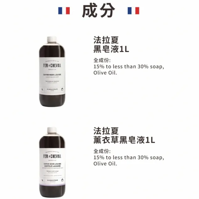 【Fer a Cheval 法拉夏】黑皂液 1L(去汙除霉 窗戶 地板清潔 浴廁除霉 花草除蟲 草本植萃)